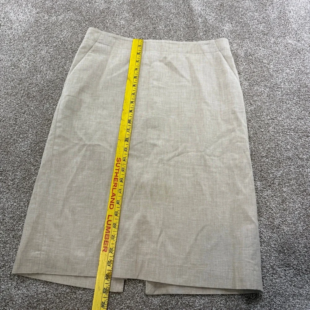 Banana Republic Womens 6 Cotton Linen Blend Skirt Tan Lined Beige Work Office